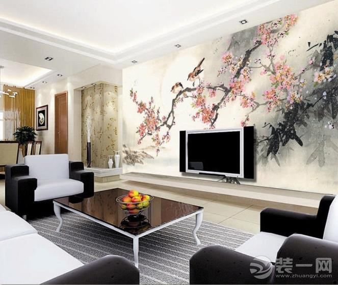 中国风客厅壁纸装饰效果欣赏