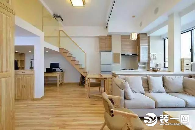 loft单身公寓日式风格装修!70平装出了100平既视感